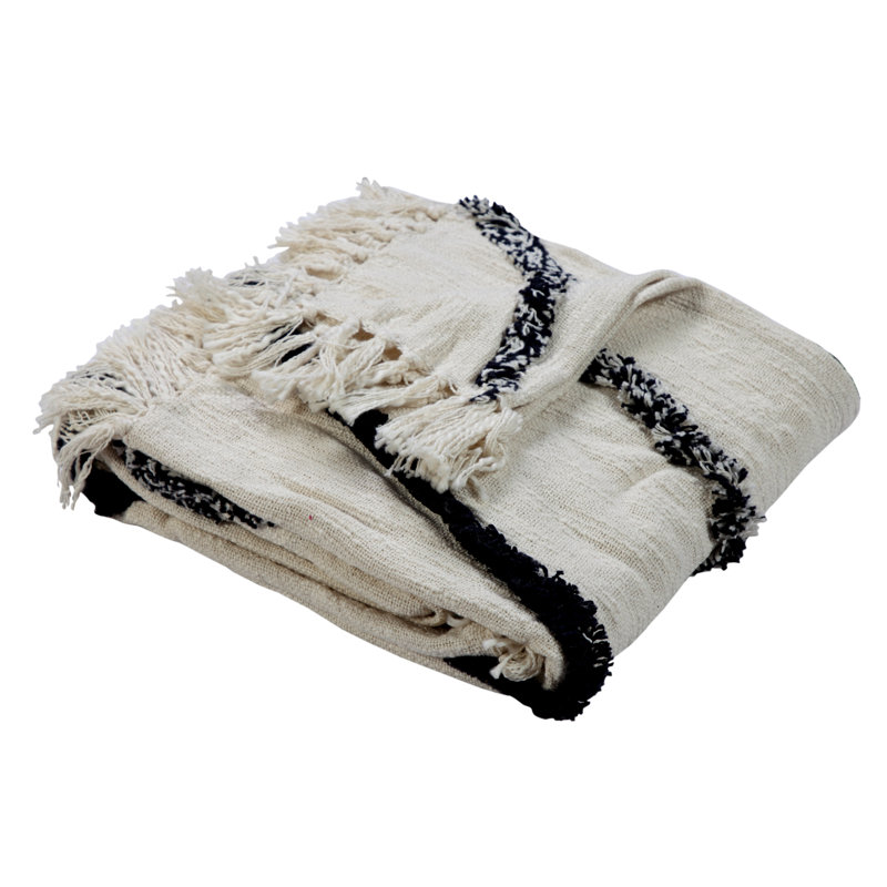 Union Rustic Mehdi Fringed Cotton Throw Wayfair